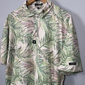 Paul Smith Tropical Leaf Polo Shirt - Green and Cream